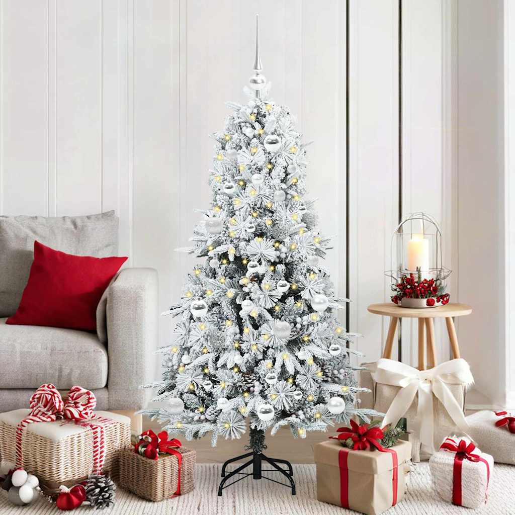 Kunstmatige Inklapbare Kerstboom Wit 150 cm PE en PVC is nu te koop bij PeponiXL, paradijselijk wonen!
