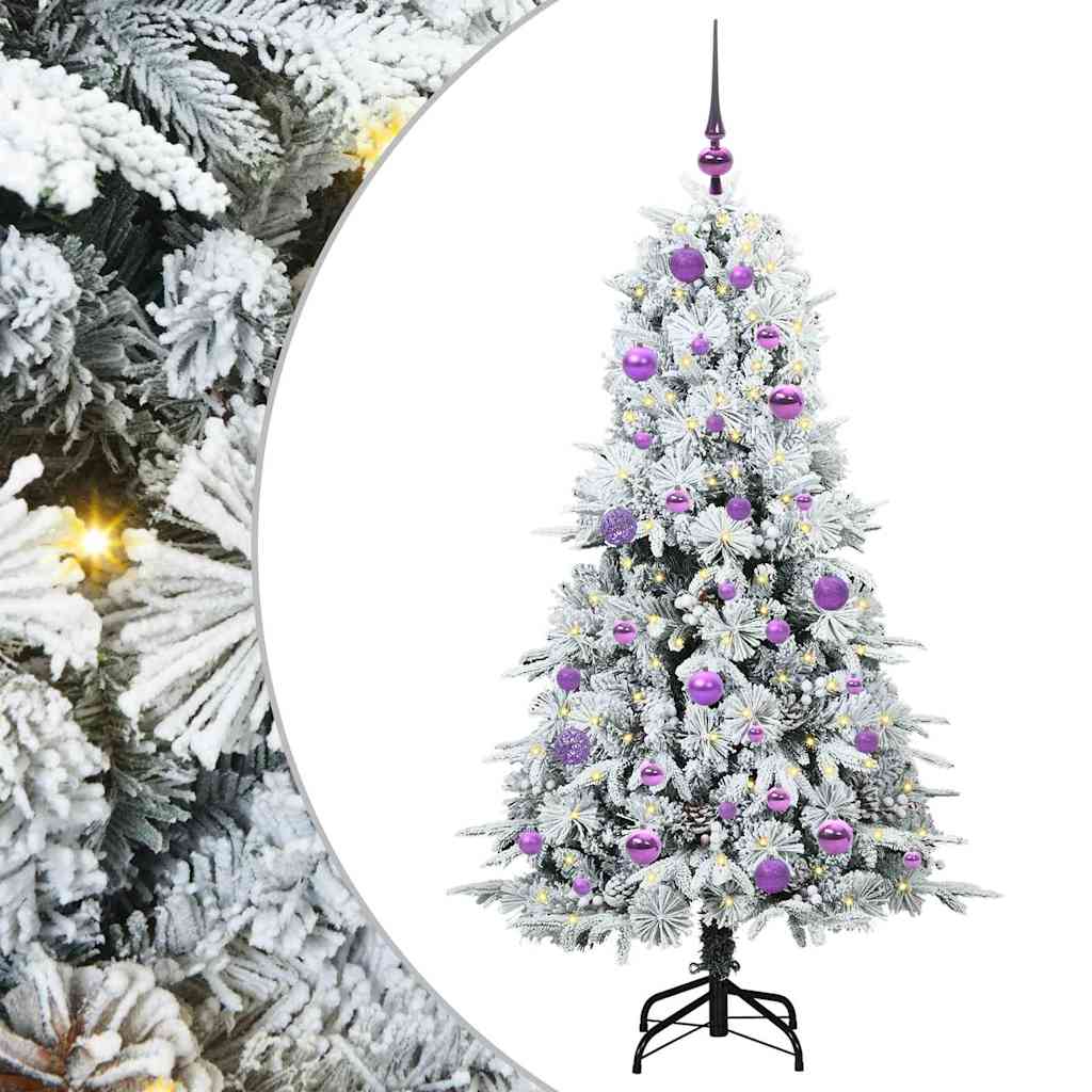 Kunstmatige Inklapbare Kerstboom Wit 150 cm PE en PVC is nu te koop bij PeponiXL, paradijselijk wonen!