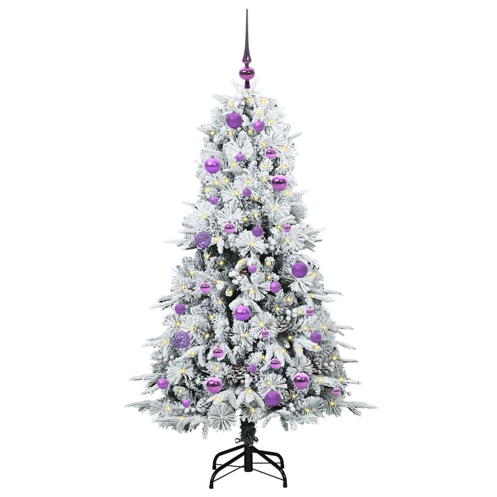 Kunstmatige Inklapbare Kerstboom Wit 150 cm PE en PVC is nu te koop bij PeponiXL, paradijselijk wonen!