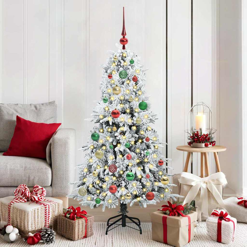 Kunstmatige Inklapbare Kerstboom Wit 150 cm PE en PVC is nu te koop bij PeponiXL, paradijselijk wonen!