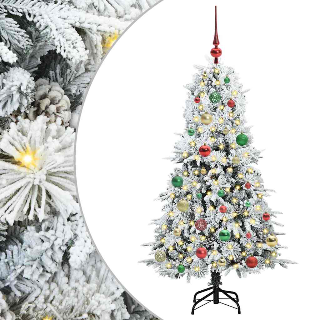 Kunstmatige Inklapbare Kerstboom Wit 150 cm PE en PVC is nu te koop bij PeponiXL, paradijselijk wonen!