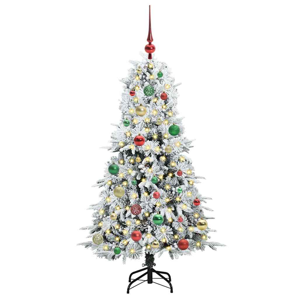Kunstmatige Inklapbare Kerstboom Wit 150 cm PE en PVC is nu te koop bij PeponiXL, paradijselijk wonen!