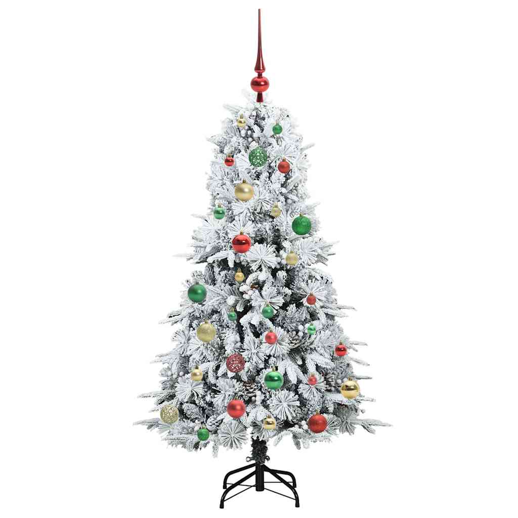 Kunstmatige Inklapbare Kerstboom Wit 150 cm PE en PVC is nu te koop bij PeponiXL, paradijselijk wonen!