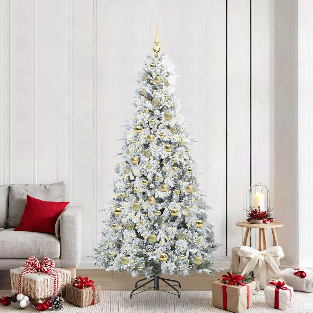 Kunstmatige Inklapbare Kerstboom Wit 210 cm PE en PVC is nu te koop bij PeponiXL, paradijselijk wonen!