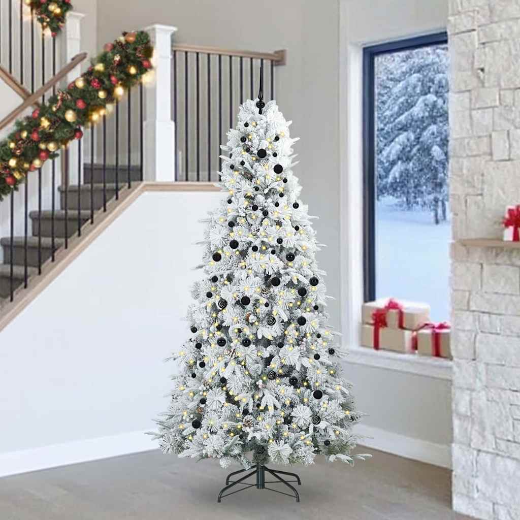 Kunstmatige Inklapbare Kerstboom Wit 240 cm PE en PVC is nu te koop bij PeponiXL, paradijselijk wonen!