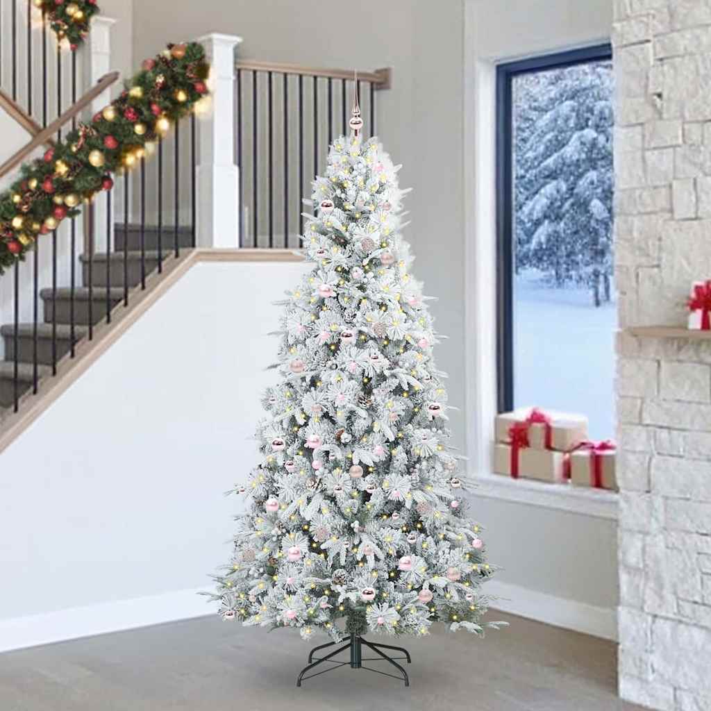 Kunstmatige Inklapbare Kerstboom Wit 240 cm PE en PVC is nu te koop bij PeponiXL, paradijselijk wonen!