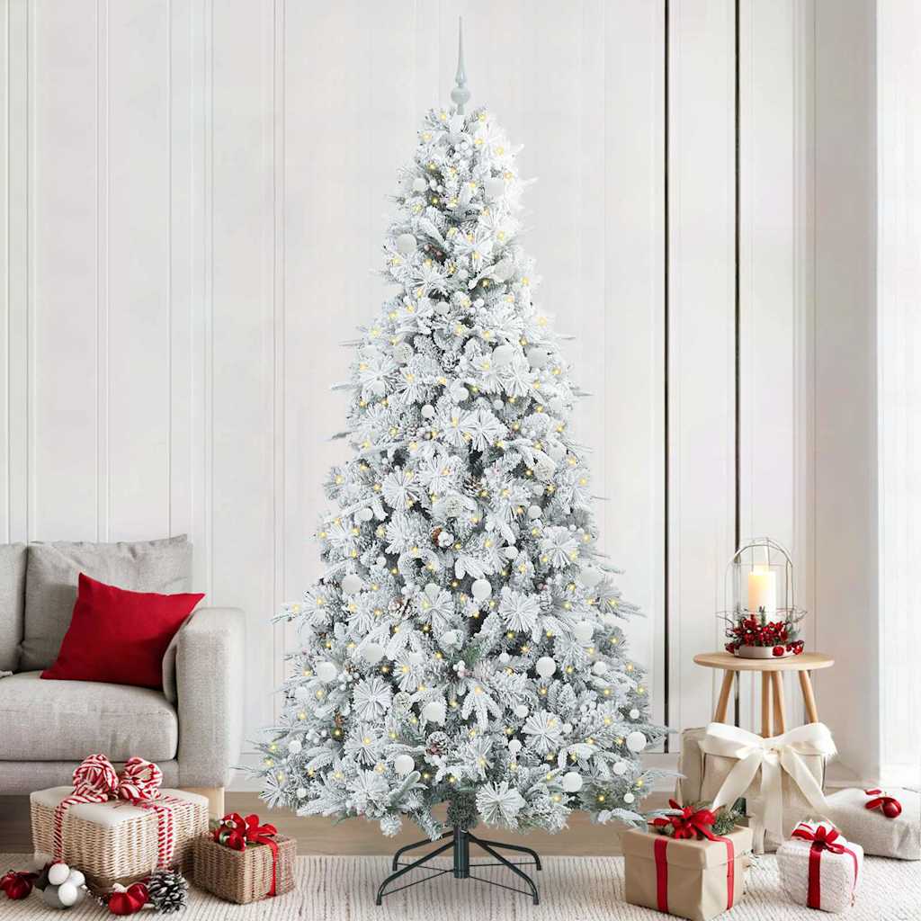 Kunstmatige Inklapbare Kerstboom Wit 240 cm PE en PVC is nu te koop bij PeponiXL, paradijselijk wonen!