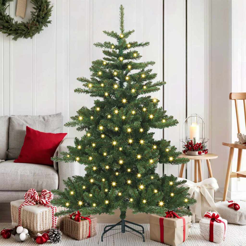 Kunstmatige Inklapbare Kerstboom Groen 150 cm PVC en staal is nu te koop bij PeponiXL, paradijselijk wonen!