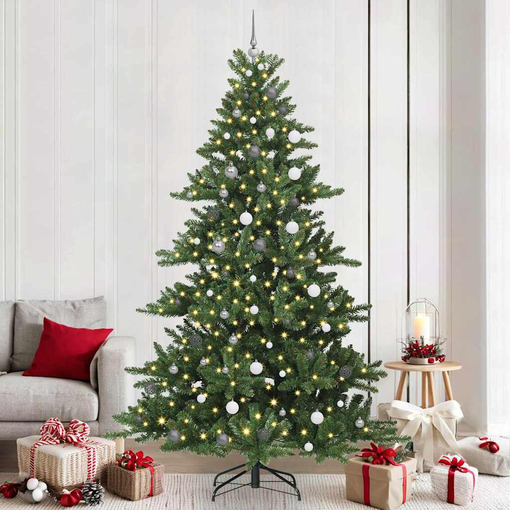 Kunstmatige Inklapbare Kerstboom Groen 240 cm PVC en staal is nu te koop bij PeponiXL, paradijselijk wonen!