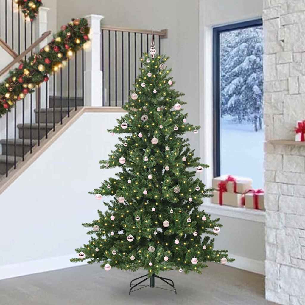 Kunstmatige Inklapbare Kerstboom Groen 240 cm PVC en staal is nu te koop bij PeponiXL, paradijselijk wonen!