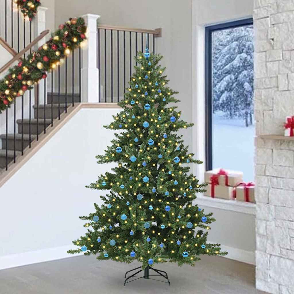 Kunstmatige Inklapbare Kerstboom Groen 240 cm PVC en staal is nu te koop bij PeponiXL, paradijselijk wonen!