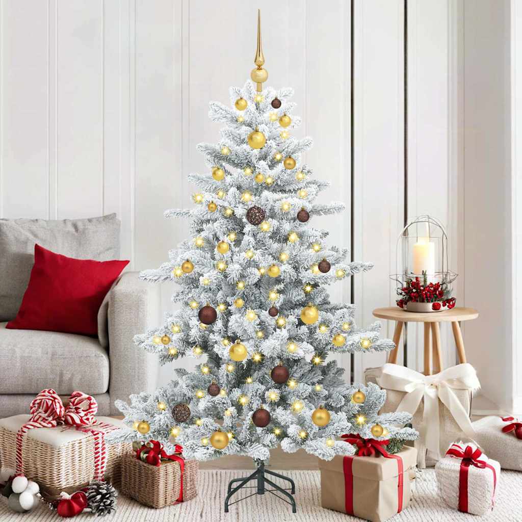 Kunstmatige Inklapbare Kerstboom Wit 150 cm PVC en staal is nu te koop bij PeponiXL, paradijselijk wonen!