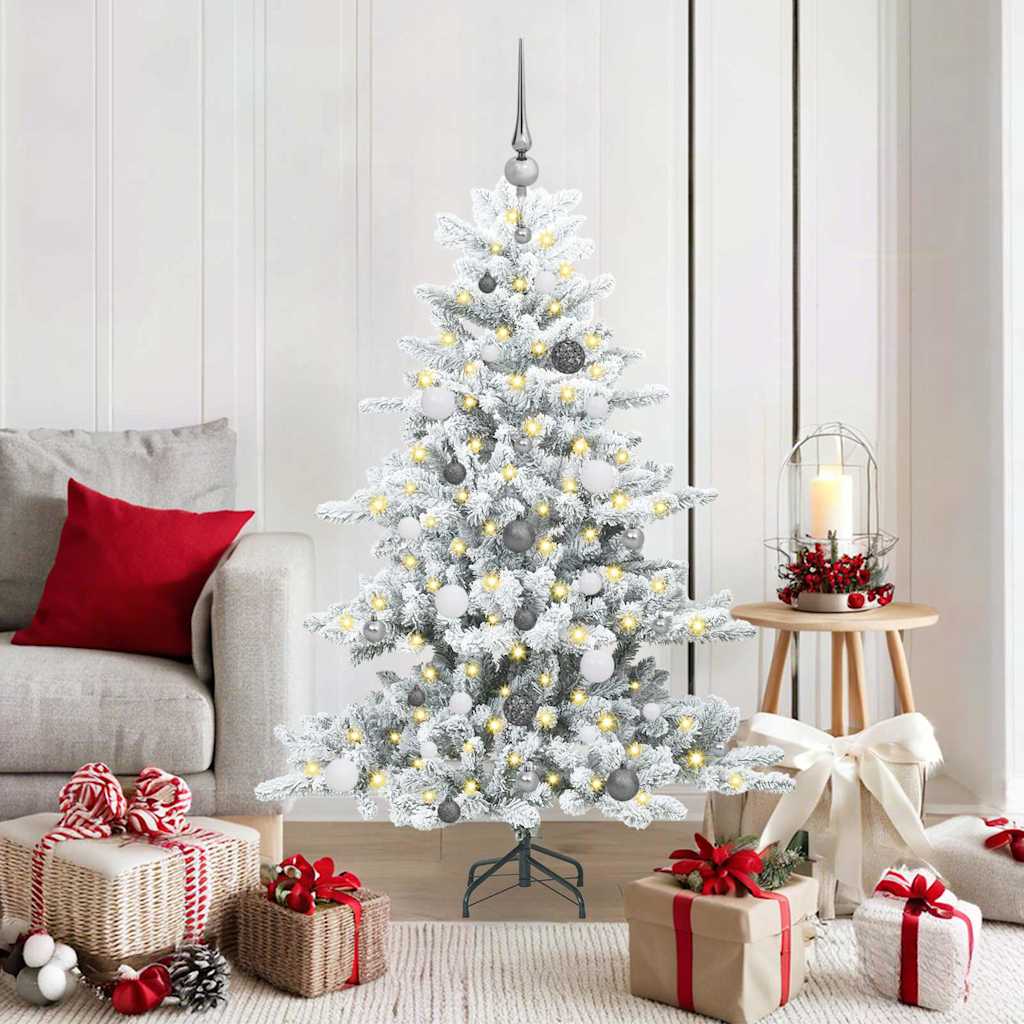 Kunstmatige Inklapbare Kerstboom Wit 150 cm PVC en staal is nu te koop bij PeponiXL, paradijselijk wonen!