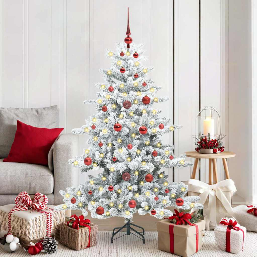 Kunstmatige Inklapbare Kerstboom Wit 150 cm PVC en staal is nu te koop bij PeponiXL, paradijselijk wonen!