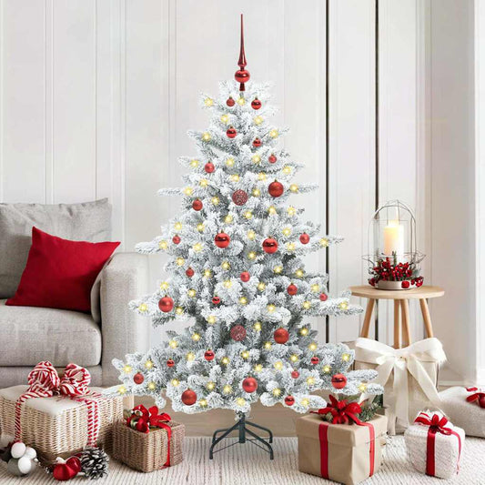 Kunstmatige Inklapbare Kerstboom Wit 150 cm PVC en staal is nu te koop bij PeponiXL, paradijselijk wonen!