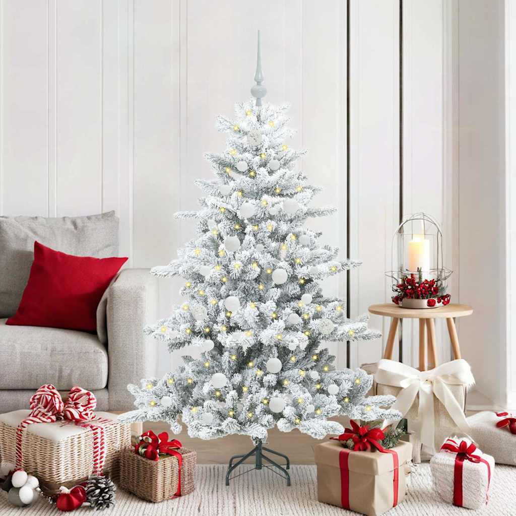 Kunstmatige Inklapbare Kerstboom Wit 150 cm PVC en staal is nu te koop bij PeponiXL, paradijselijk wonen!
