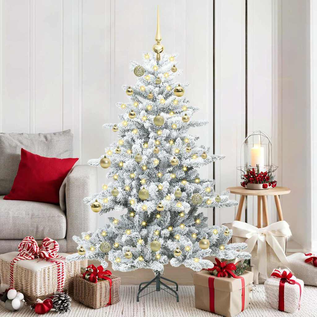 Kunstmatige Inklapbare Kerstboom Wit 150 cm PVC en staal is nu te koop bij PeponiXL, paradijselijk wonen!