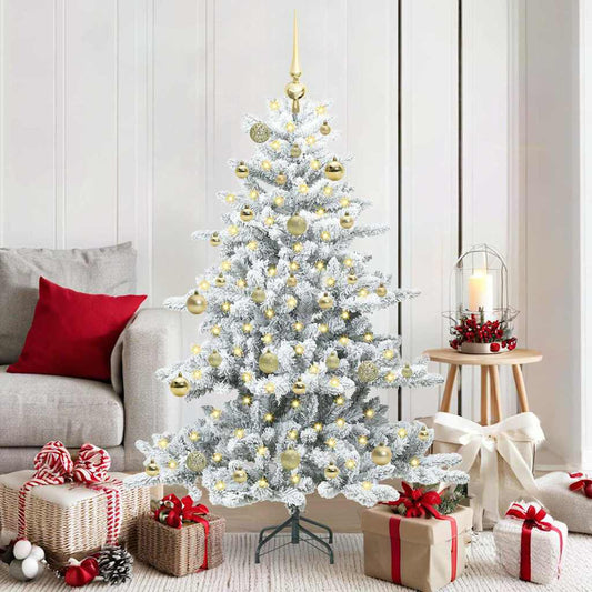 Kunstmatige Inklapbare Kerstboom Wit 150 cm PVC en staal is nu te koop bij PeponiXL, paradijselijk wonen!