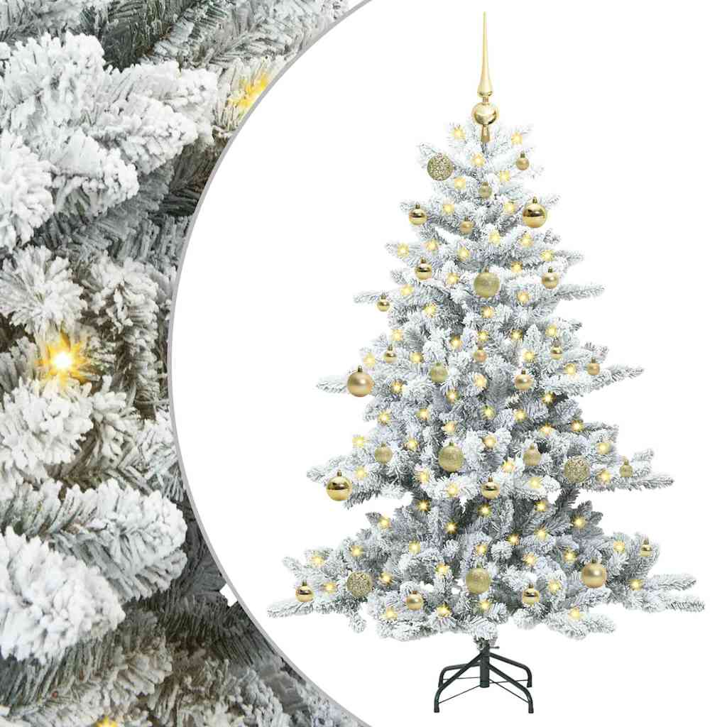 Kunstmatige Inklapbare Kerstboom Wit 150 cm PVC en staal is nu te koop bij PeponiXL, paradijselijk wonen!