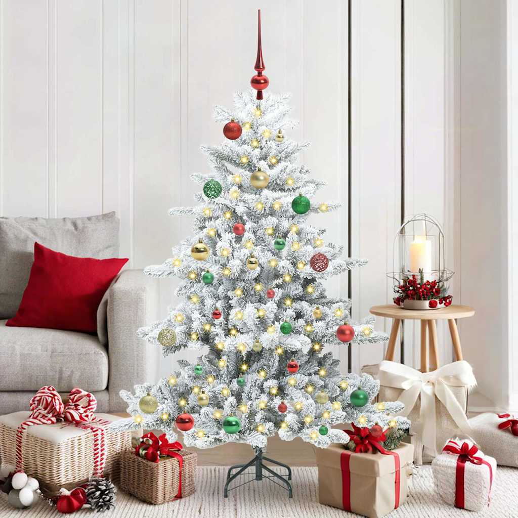 Kunstmatige Inklapbare Kerstboom Wit 150 cm PVC en staal is nu te koop bij PeponiXL, paradijselijk wonen!