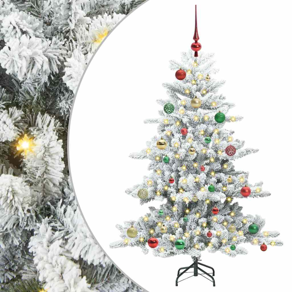 Kunstmatige Inklapbare Kerstboom Wit 150 cm PVC en staal is nu te koop bij PeponiXL, paradijselijk wonen!