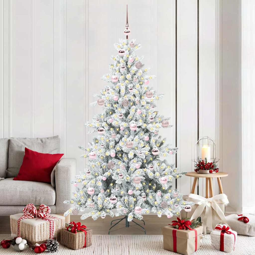 Kunstmatige Inklapbare Kerstboom Wit 180 cm PVC en staal is nu te koop bij PeponiXL, paradijselijk wonen!