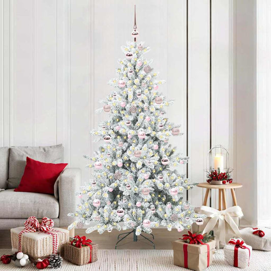 Kunstmatige Inklapbare Kerstboom Wit 180 cm PVC en staal is nu te koop bij PeponiXL, paradijselijk wonen!
