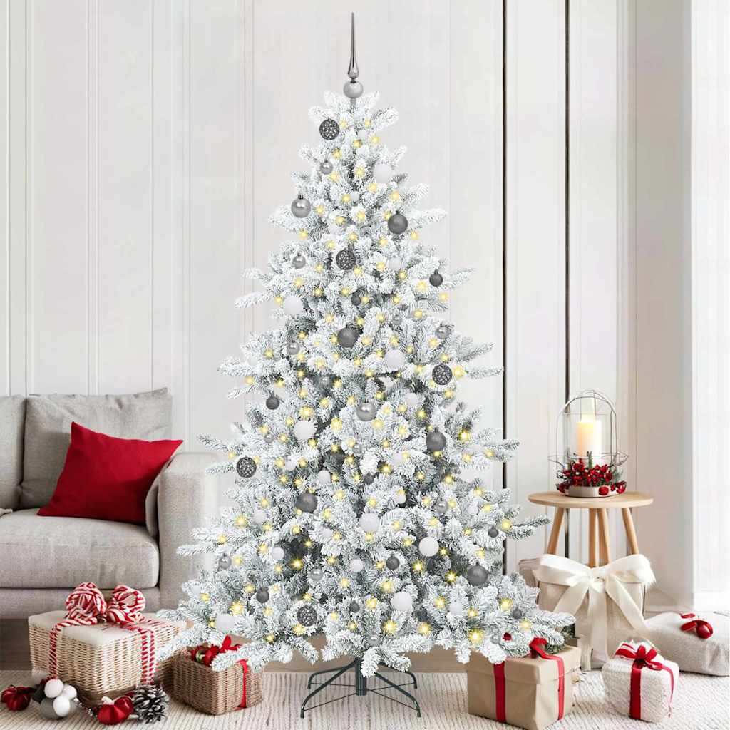 Kunstmatige Inklapbare Kerstboom Wit 210 cm PVC en staal is nu te koop bij PeponiXL, paradijselijk wonen!