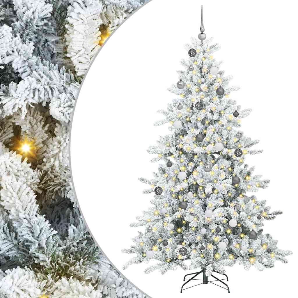 Kunstmatige Inklapbare Kerstboom Wit 210 cm PVC en staal is nu te koop bij PeponiXL, paradijselijk wonen!