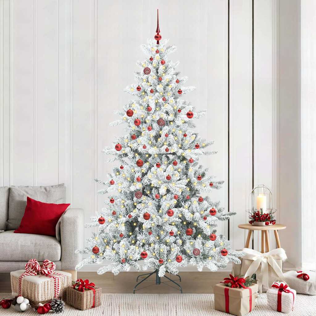Kunstmatige Inklapbare Kerstboom Wit 210 cm PVC en staal is nu te koop bij PeponiXL, paradijselijk wonen!