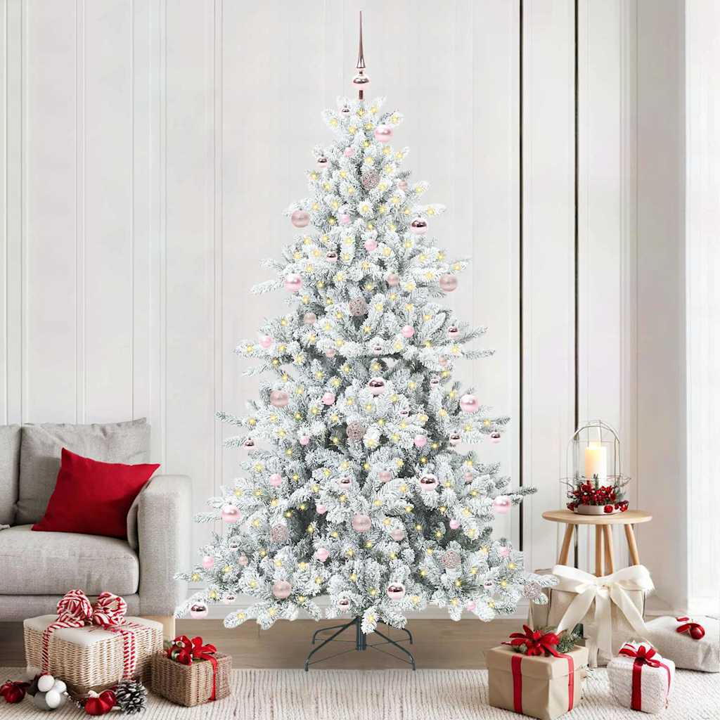 Kunstmatige Inklapbare Kerstboom Wit 210 cm PVC en staal is nu te koop bij PeponiXL, paradijselijk wonen!