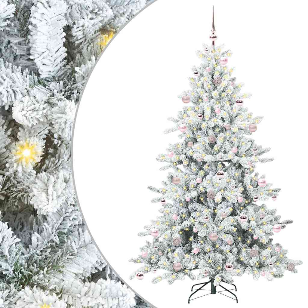 Kunstmatige Inklapbare Kerstboom Wit 210 cm PVC en staal is nu te koop bij PeponiXL, paradijselijk wonen!