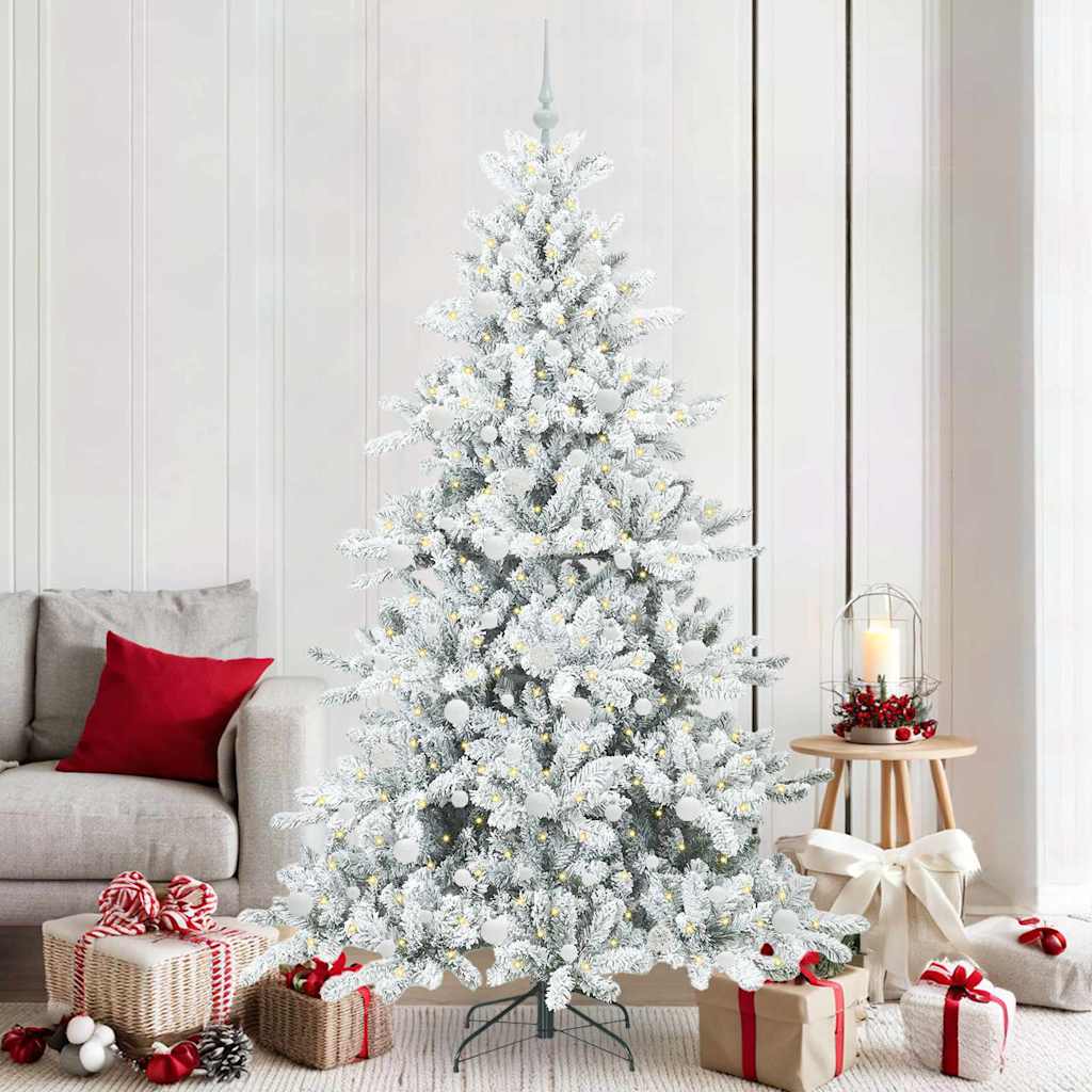 Kunstmatige Inklapbare Kerstboom Wit 210 cm PVC en staal is nu te koop bij PeponiXL, paradijselijk wonen!