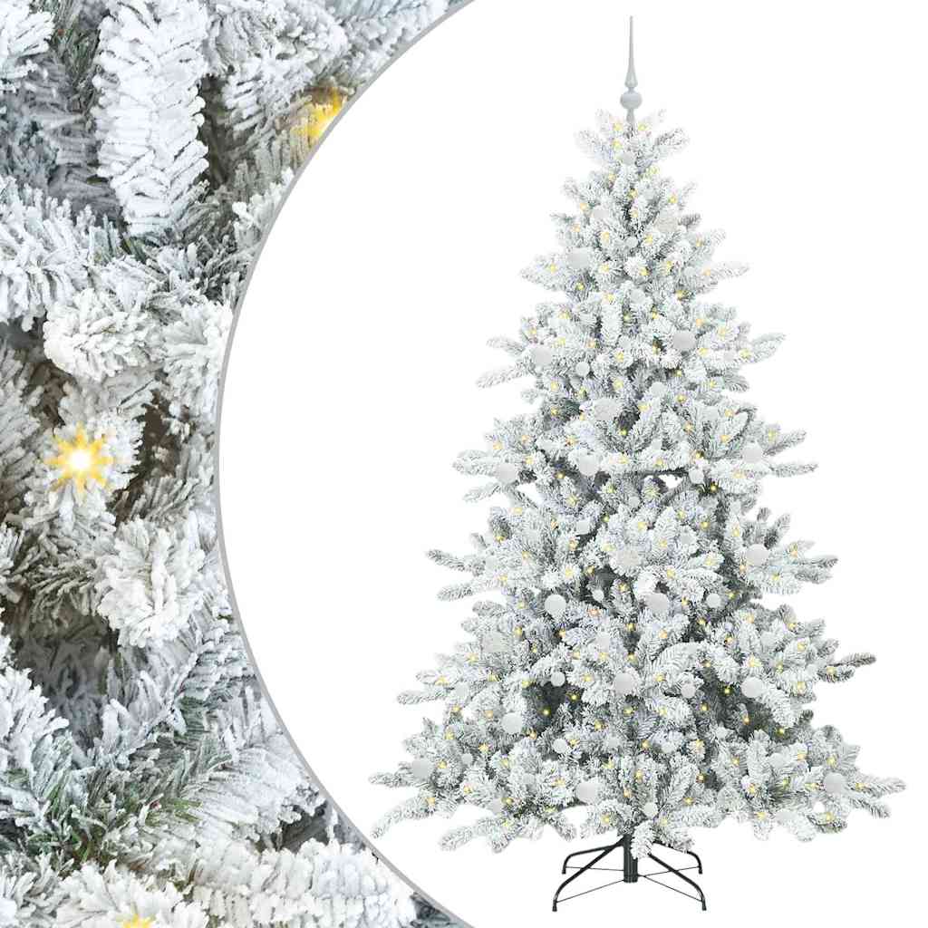 Kunstmatige Inklapbare Kerstboom Wit 210 cm PVC en staal is nu te koop bij PeponiXL, paradijselijk wonen!