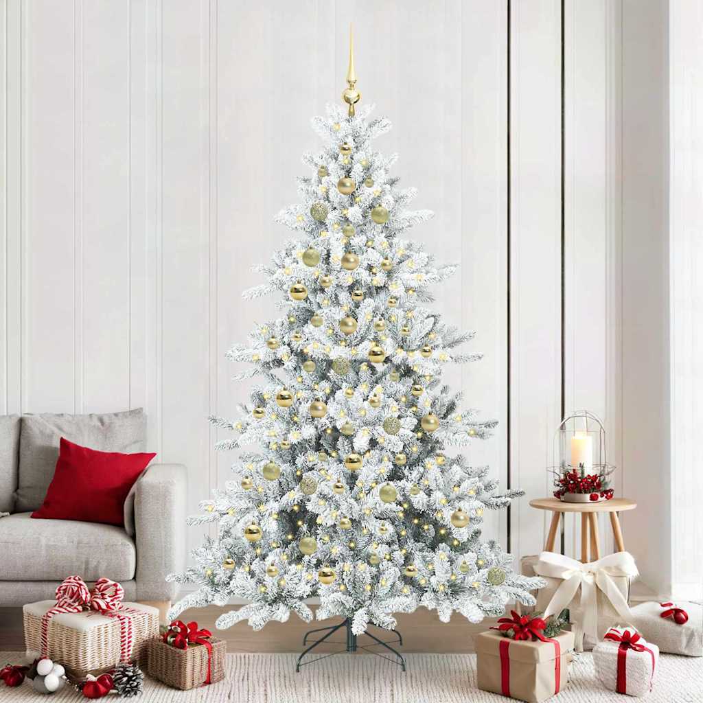 Kunstmatige Inklapbare Kerstboom Wit 210 cm PVC en staal is nu te koop bij PeponiXL, paradijselijk wonen!