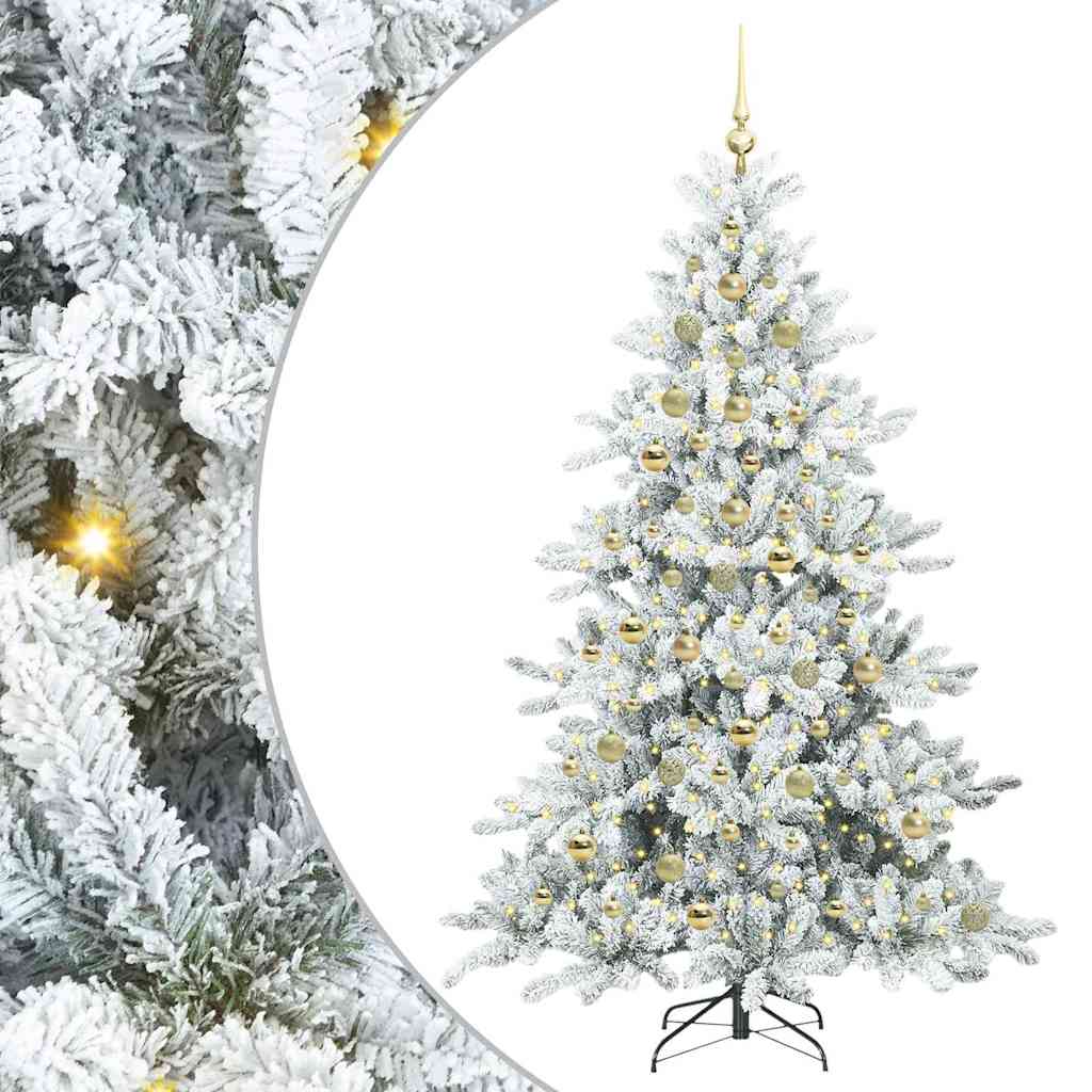 Kunstmatige Inklapbare Kerstboom Wit 210 cm PVC en staal is nu te koop bij PeponiXL, paradijselijk wonen!