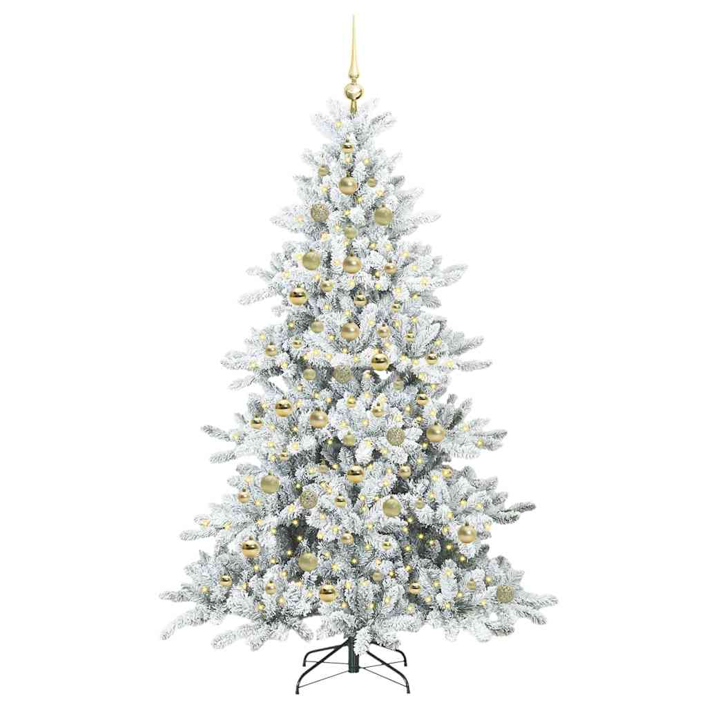 Kunstmatige Inklapbare Kerstboom Wit 210 cm PVC en staal is nu te koop bij PeponiXL, paradijselijk wonen!
