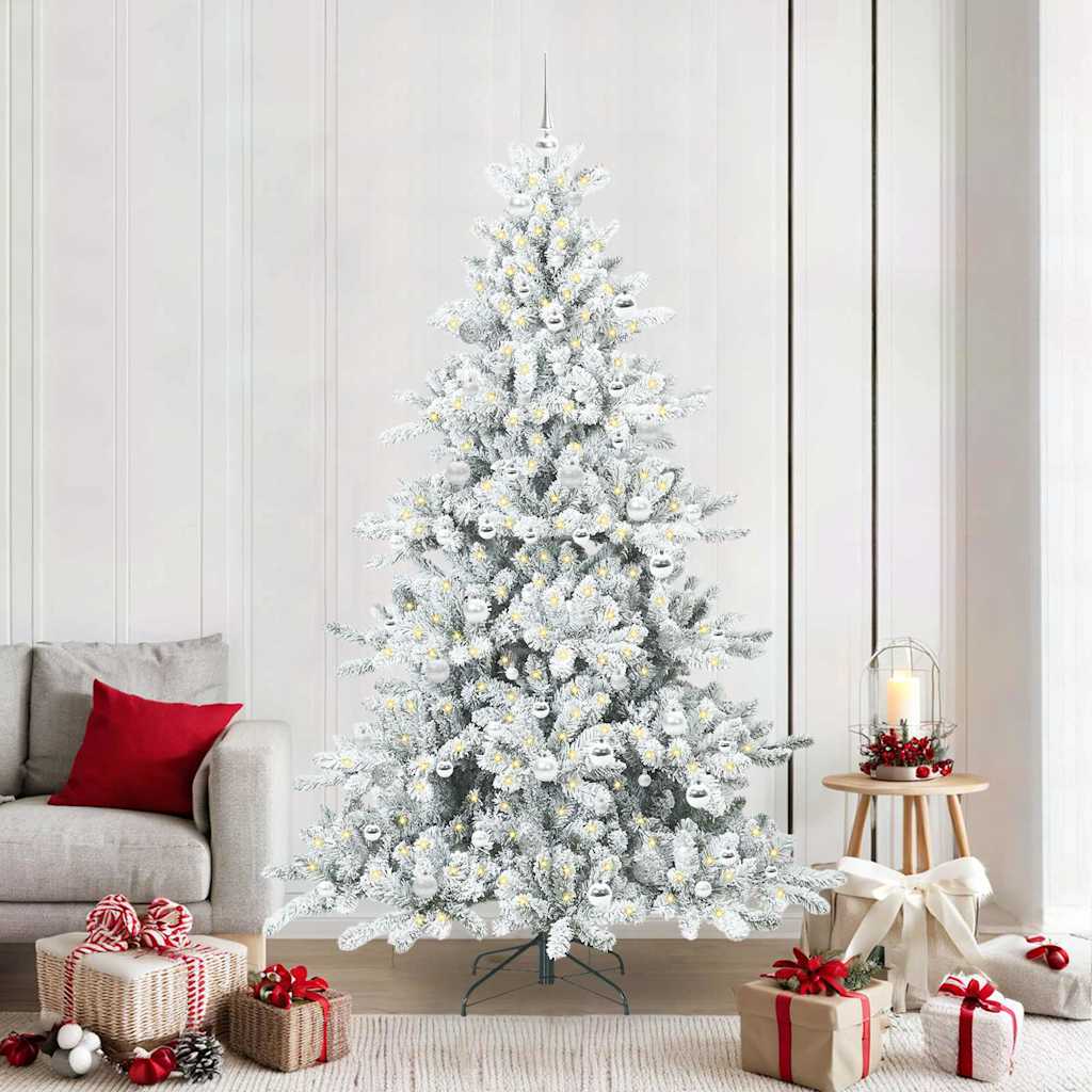 Kunstmatige Inklapbare Kerstboom Wit 210 cm PVC en staal is nu te koop bij PeponiXL, paradijselijk wonen!