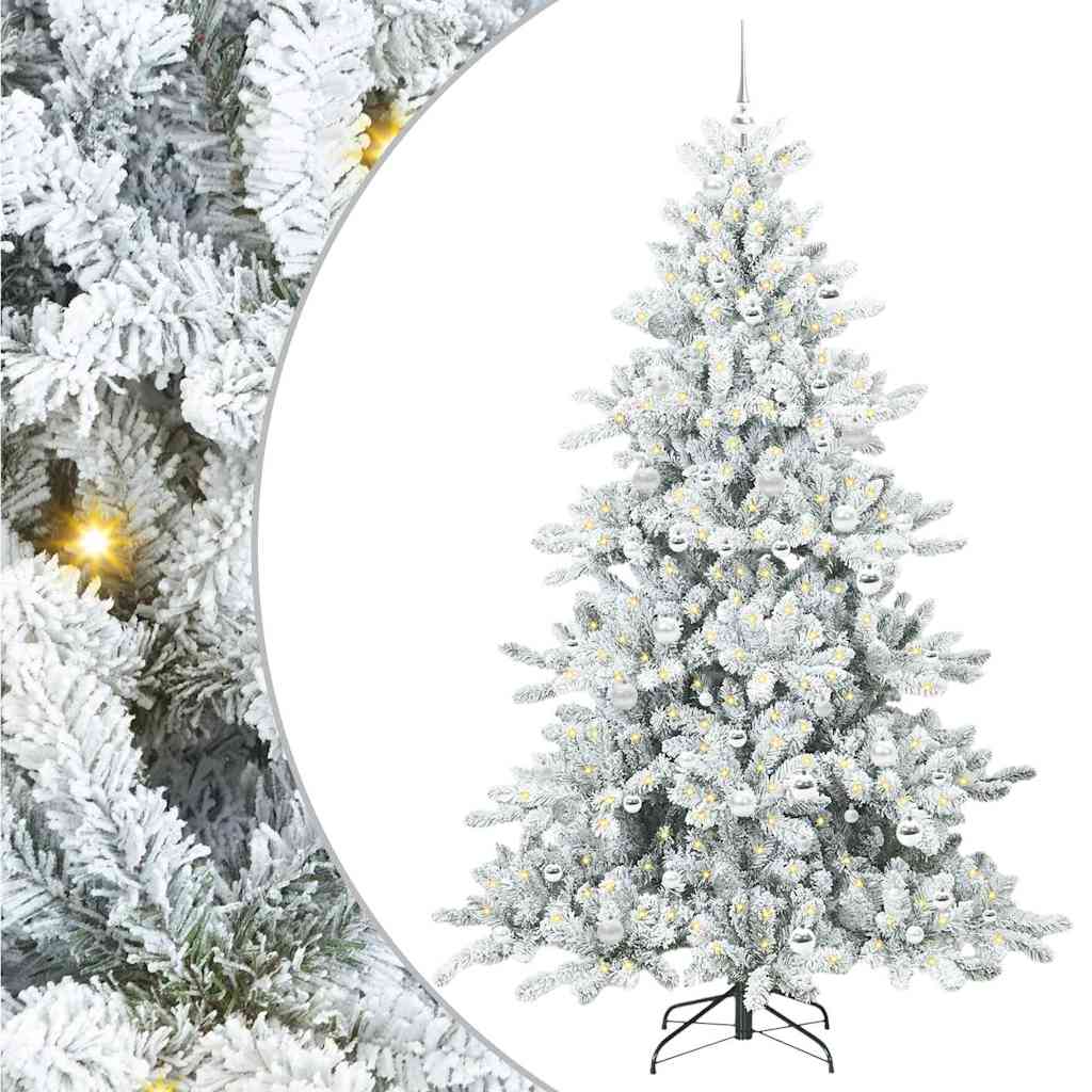 Kunstmatige Inklapbare Kerstboom Wit 210 cm PVC en staal is nu te koop bij PeponiXL, paradijselijk wonen!