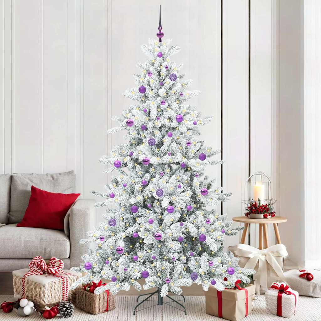 Kunstmatige Inklapbare Kerstboom Wit 210 cm PVC en staal is nu te koop bij PeponiXL, paradijselijk wonen!