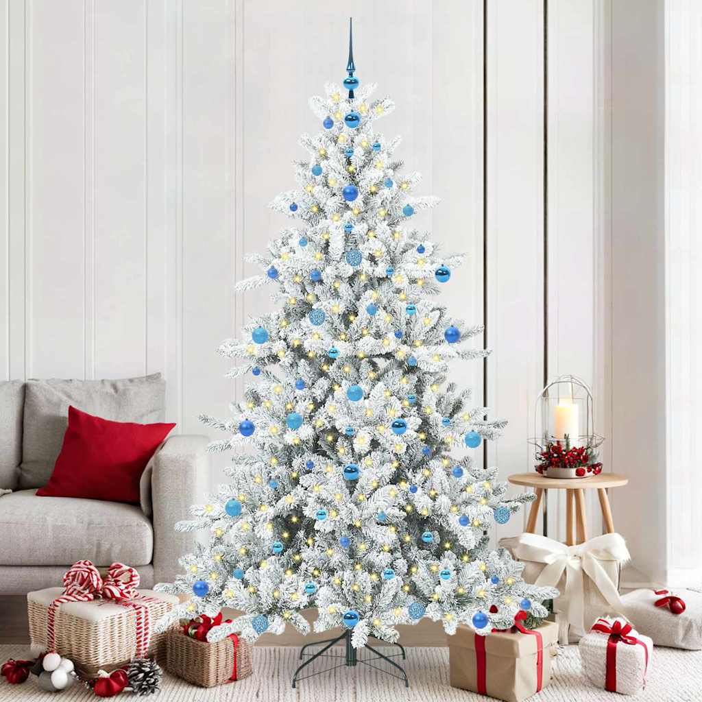 Kunstmatige Inklapbare Kerstboom Wit 210 cm PVC en staal is nu te koop bij PeponiXL, paradijselijk wonen!