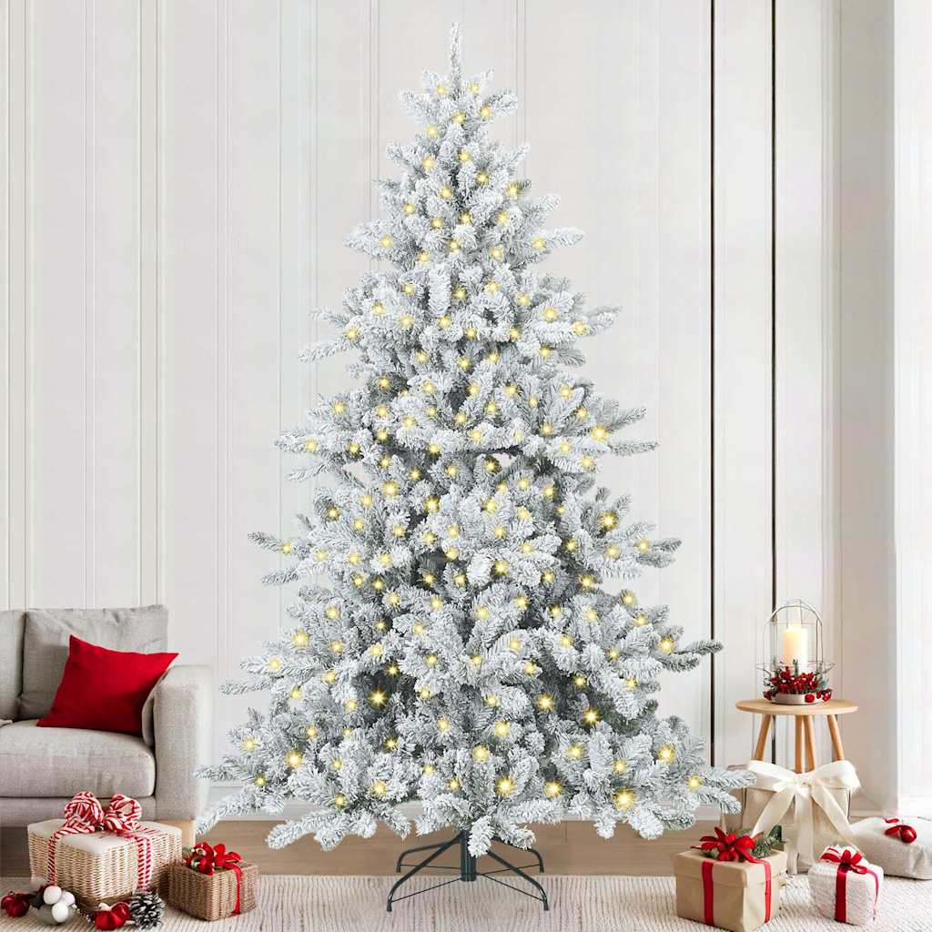 Kunstmatige Inklapbare Kerstboom Wit 240 cm PVC en staal is nu te koop bij PeponiXL, paradijselijk wonen!