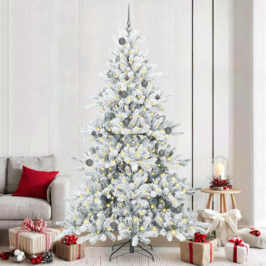 Kunstmatige Inklapbare Kerstboom Wit 240 cm PVC en staal is nu te koop bij PeponiXL, paradijselijk wonen!