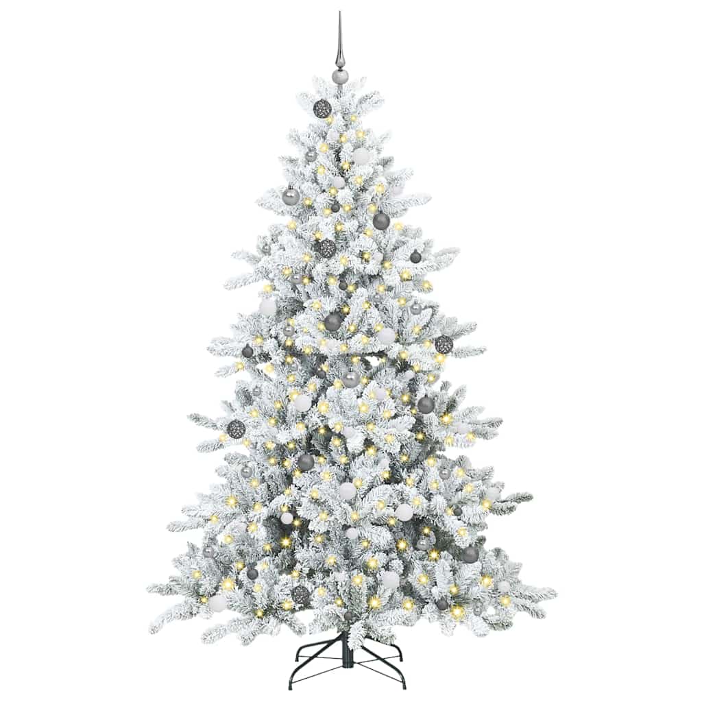 Kunstmatige Inklapbare Kerstboom Wit 240 cm PVC en staal is nu te koop bij PeponiXL, paradijselijk wonen!