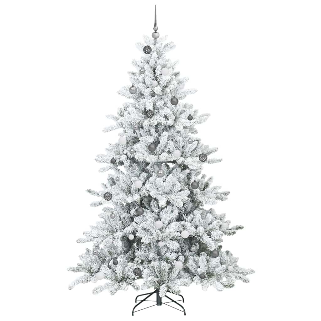 Kunstmatige Inklapbare Kerstboom Wit 240 cm PVC en staal is nu te koop bij PeponiXL, paradijselijk wonen!
