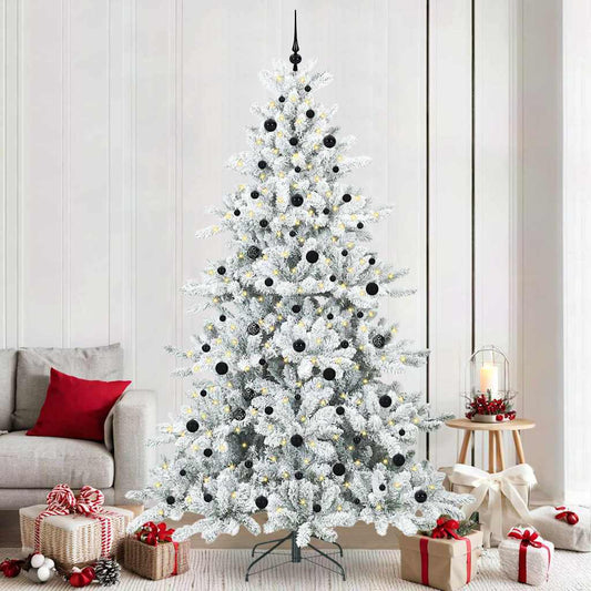 Kunstmatige Inklapbare Kerstboom Wit 240 cm PVC en staal is nu te koop bij PeponiXL, paradijselijk wonen!