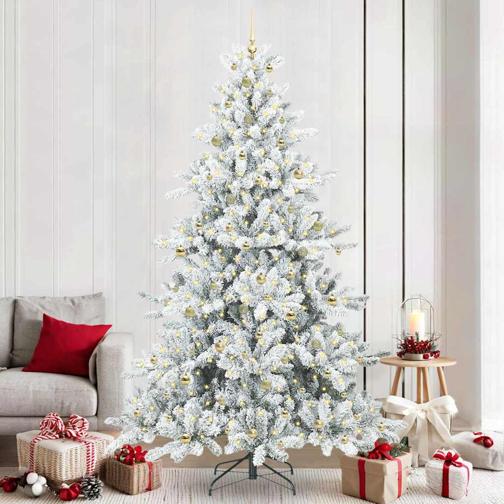 Kunstmatige Inklapbare Kerstboom Wit 240 cm PVC en staal is nu te koop bij PeponiXL, paradijselijk wonen!