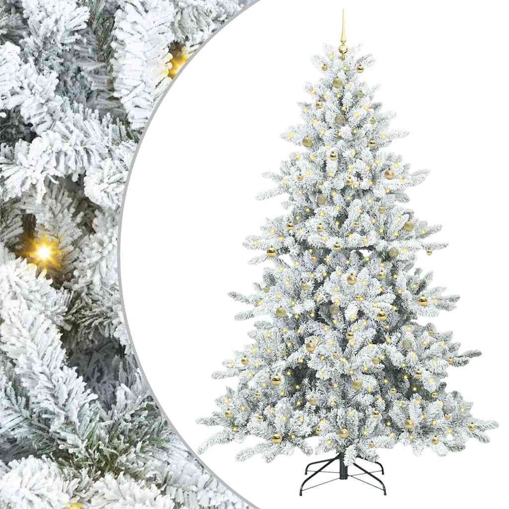 Kunstmatige Inklapbare Kerstboom Wit 240 cm PVC en staal is nu te koop bij PeponiXL, paradijselijk wonen!
