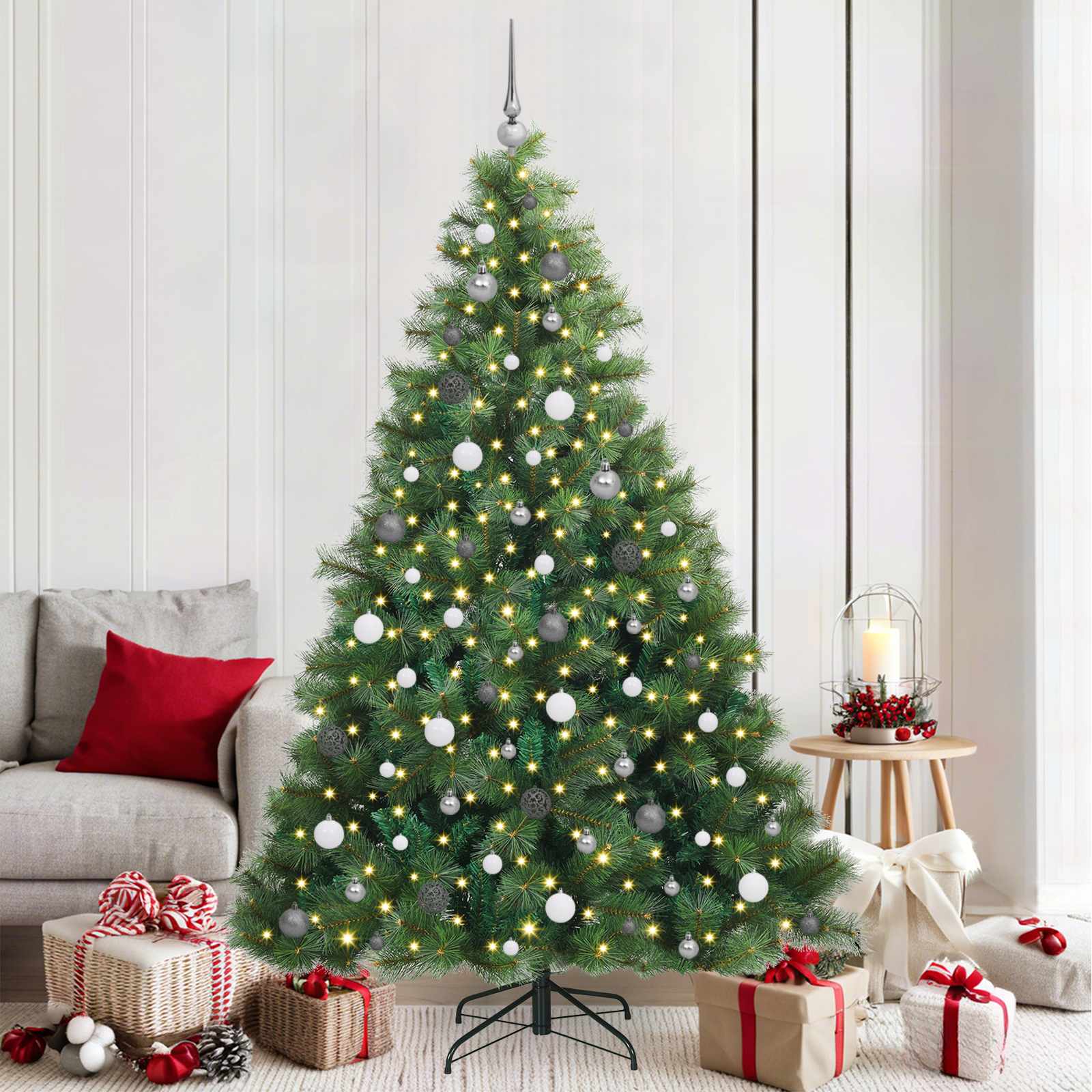 Kunstkerstboom met 300 LED met standaard Groen 210 cm PE en PVC is nu te koop bij PeponiXL, paradijselijk wonen!