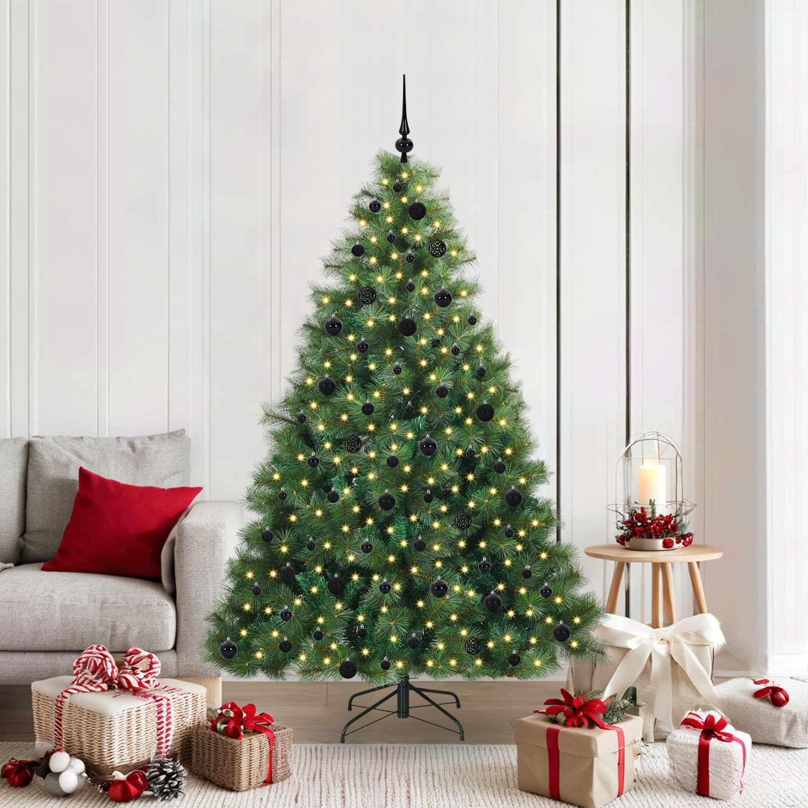Kunstkerstboom met 300 LED met standaard Groen 210 cm PE en PVC is nu te koop bij PeponiXL, paradijselijk wonen!